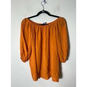 Dora Landa Orange 3/4 Sleeves with Elastic Cuffs and Wide Neck Sz XS